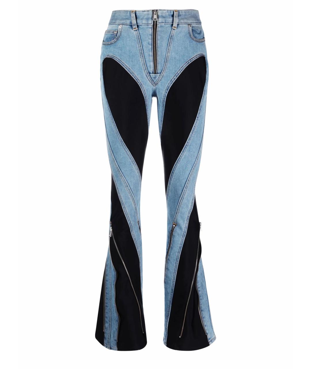 MUGLER Голубые хлопковые прямые джинсы, фото 1