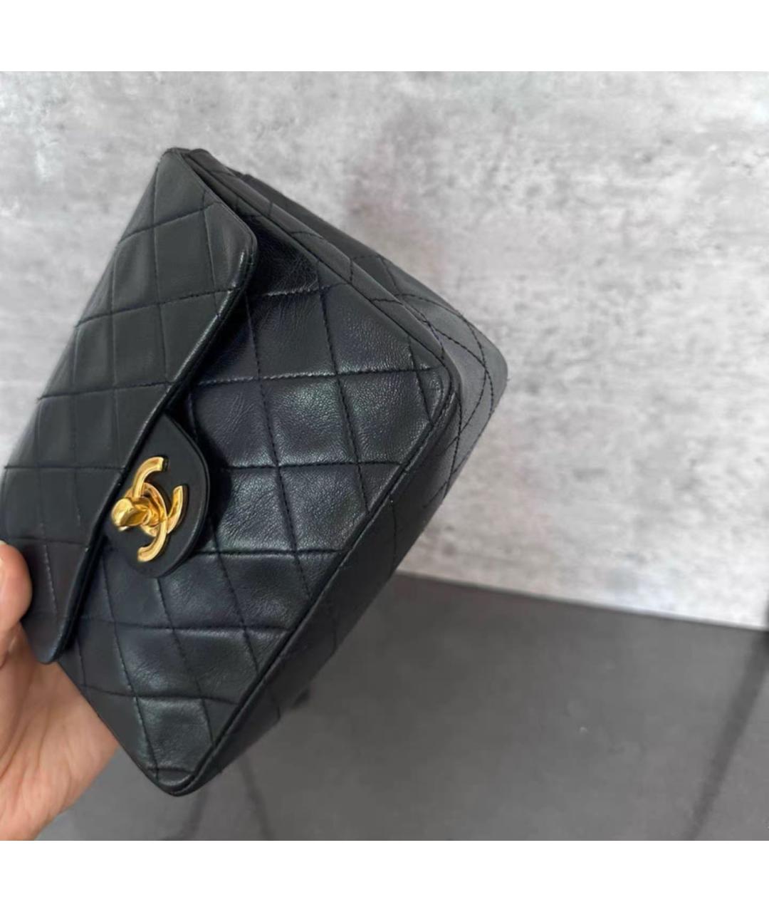 CHANEL Черная кожаная сумка через плечо, фото 6