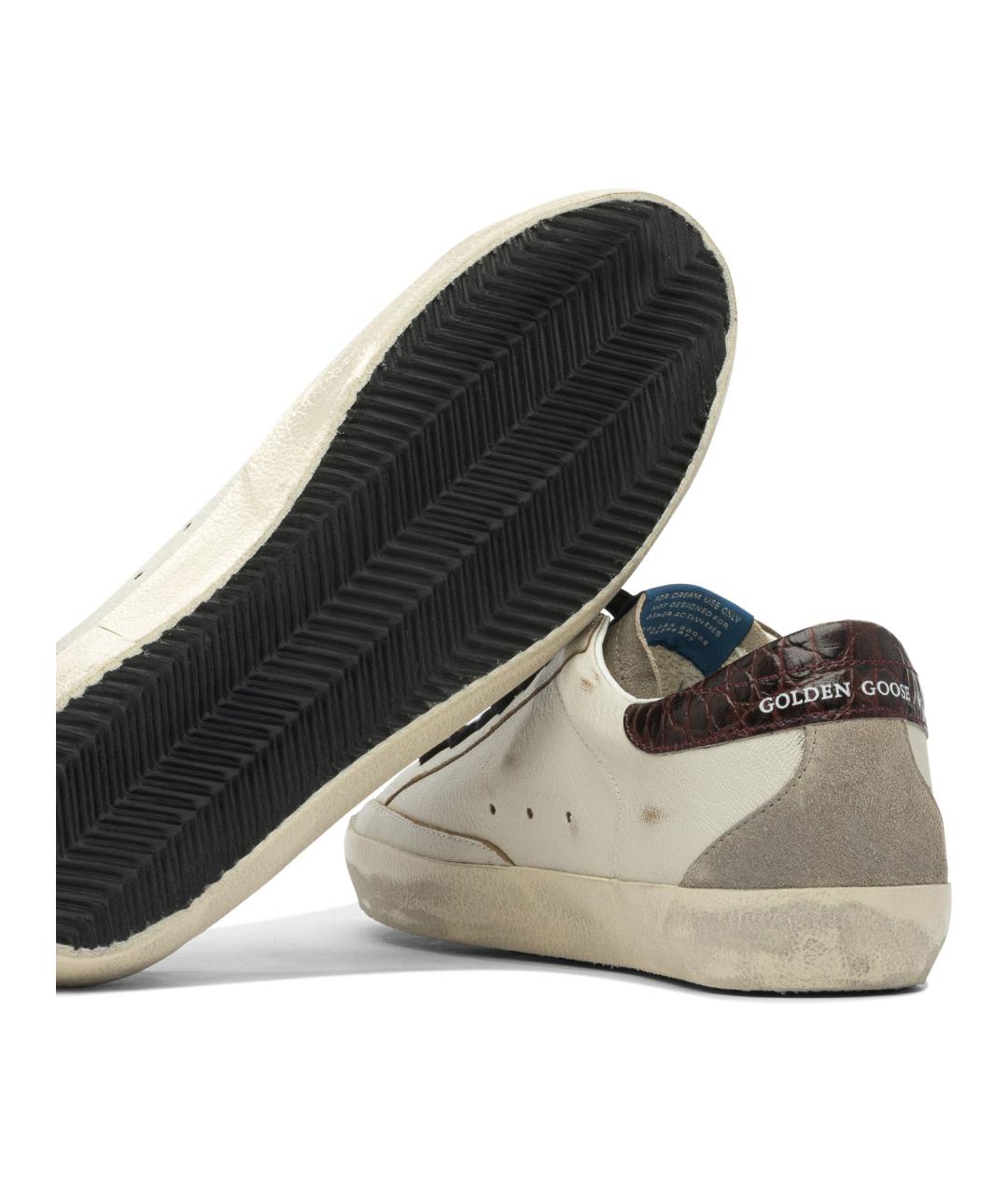 GOLDEN GOOSE DELUXE BRAND Бежевые кожаные низкие кроссовки / кеды, фото 5