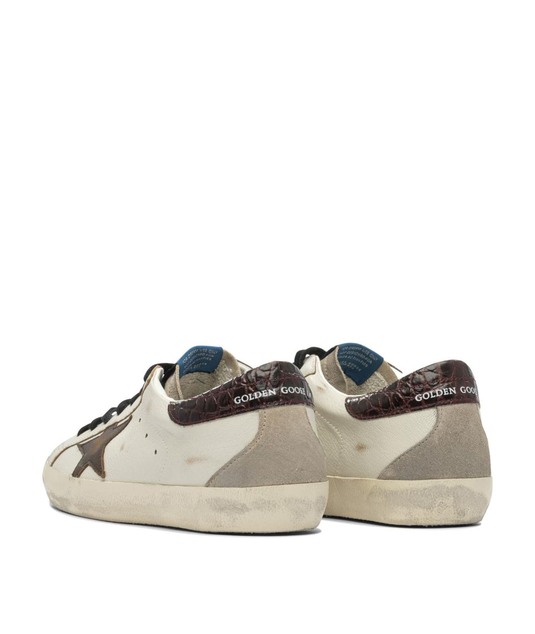 GOLDEN GOOSE DELUXE BRAND Бежевые кожаные низкие кроссовки / кеды, фото 4