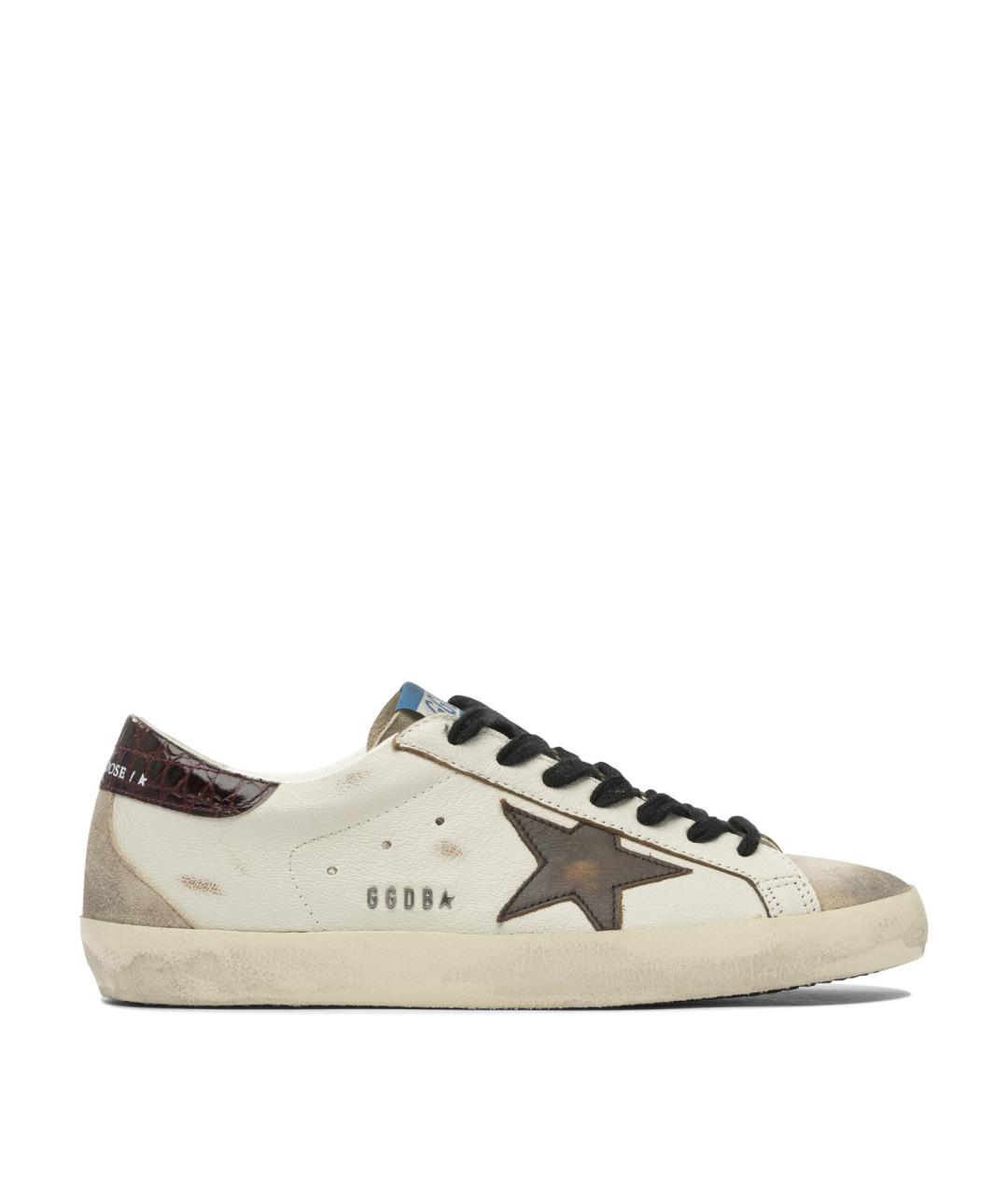 GOLDEN GOOSE DELUXE BRAND Бежевые кожаные низкие кроссовки / кеды, фото 1