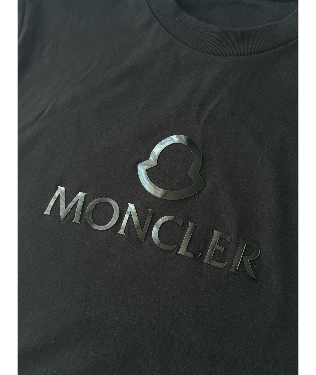 MONCLER Черная хлопковая футболка, фото 3