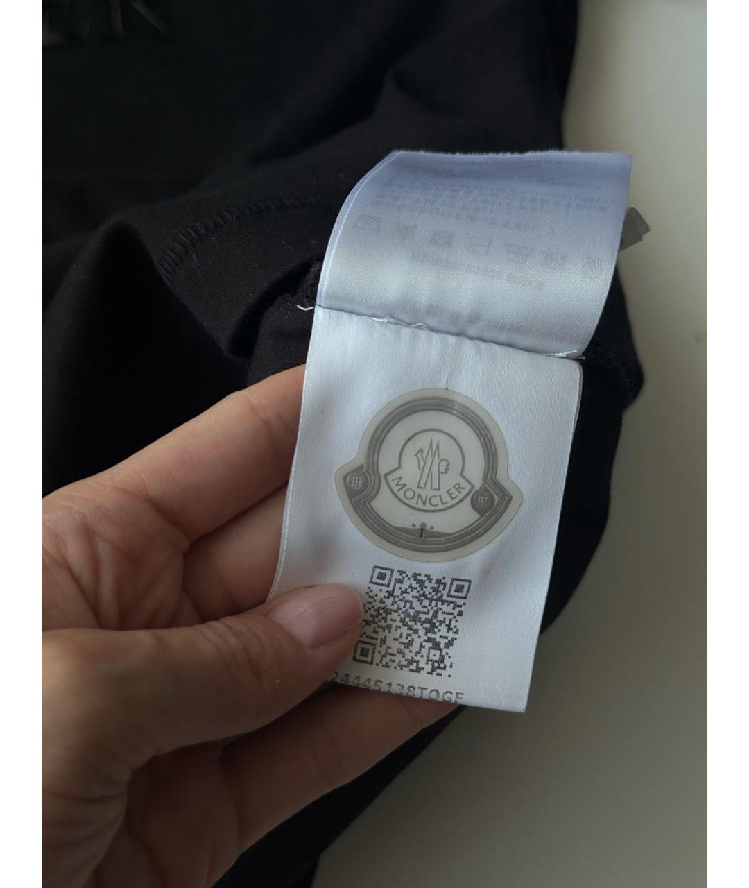 MONCLER Черная хлопковая футболка, фото 5