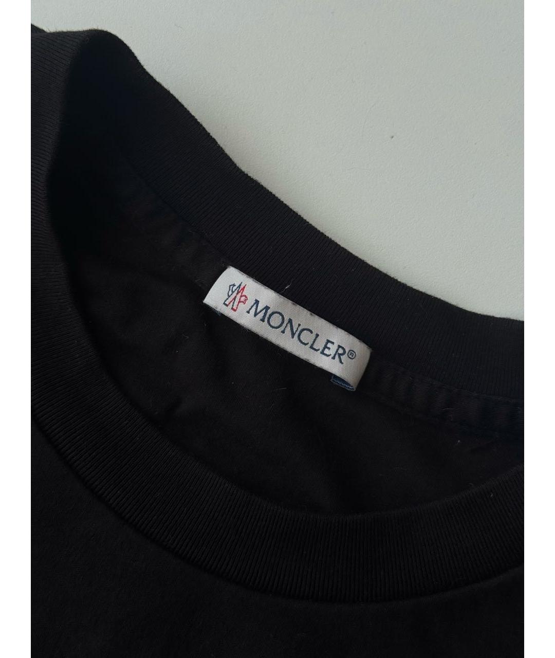 MONCLER Черная хлопковая футболка, фото 4