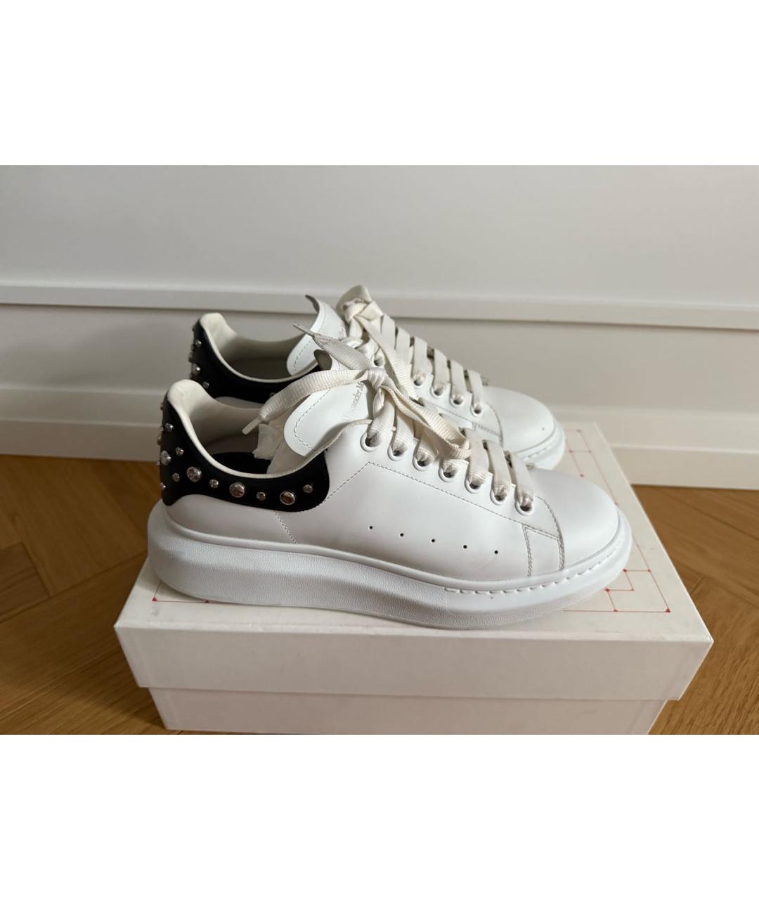 ALEXANDER MCQUEEN Белые кожаные низкие кроссовки / кеды, фото 6