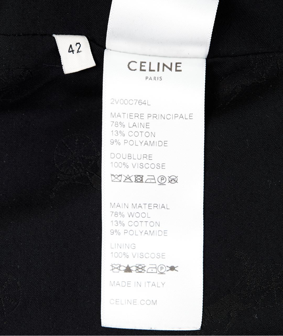 CELINE Черная шерстяная куртка, фото 7