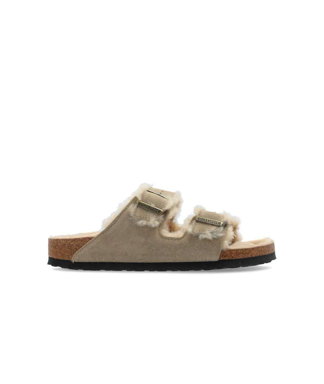 BIRKENSTOCK Бежевые замшевые сандалии, фото 1