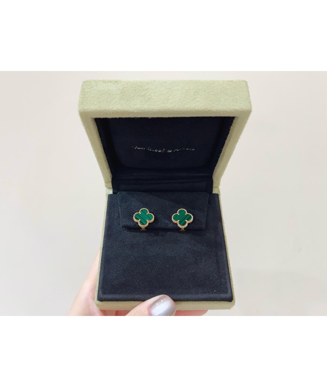 VAN CLEEF & ARPELS Зеленые серьги из желтого золота, фото 2