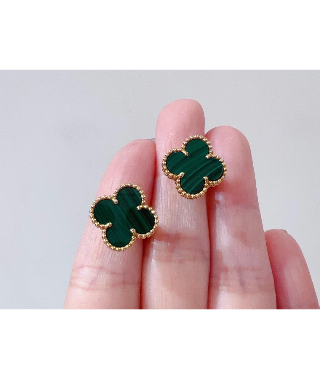 VAN CLEEF & ARPELS Зеленые серьги из желтого золота, фото 4