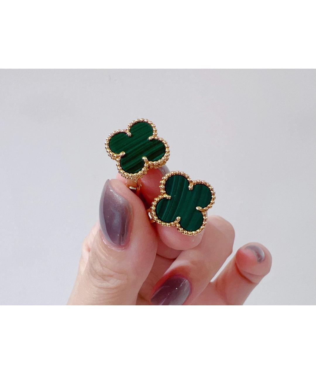 VAN CLEEF & ARPELS Зеленые серьги из желтого золота, фото 3