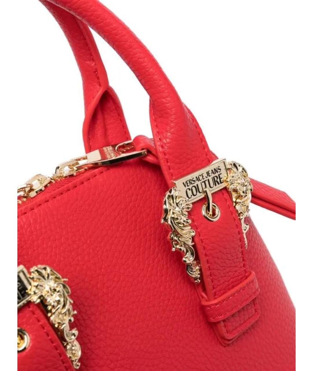 VERSACE JEANS COUTURE Красная сумка с короткими ручками из искусственной кожи, фото 3