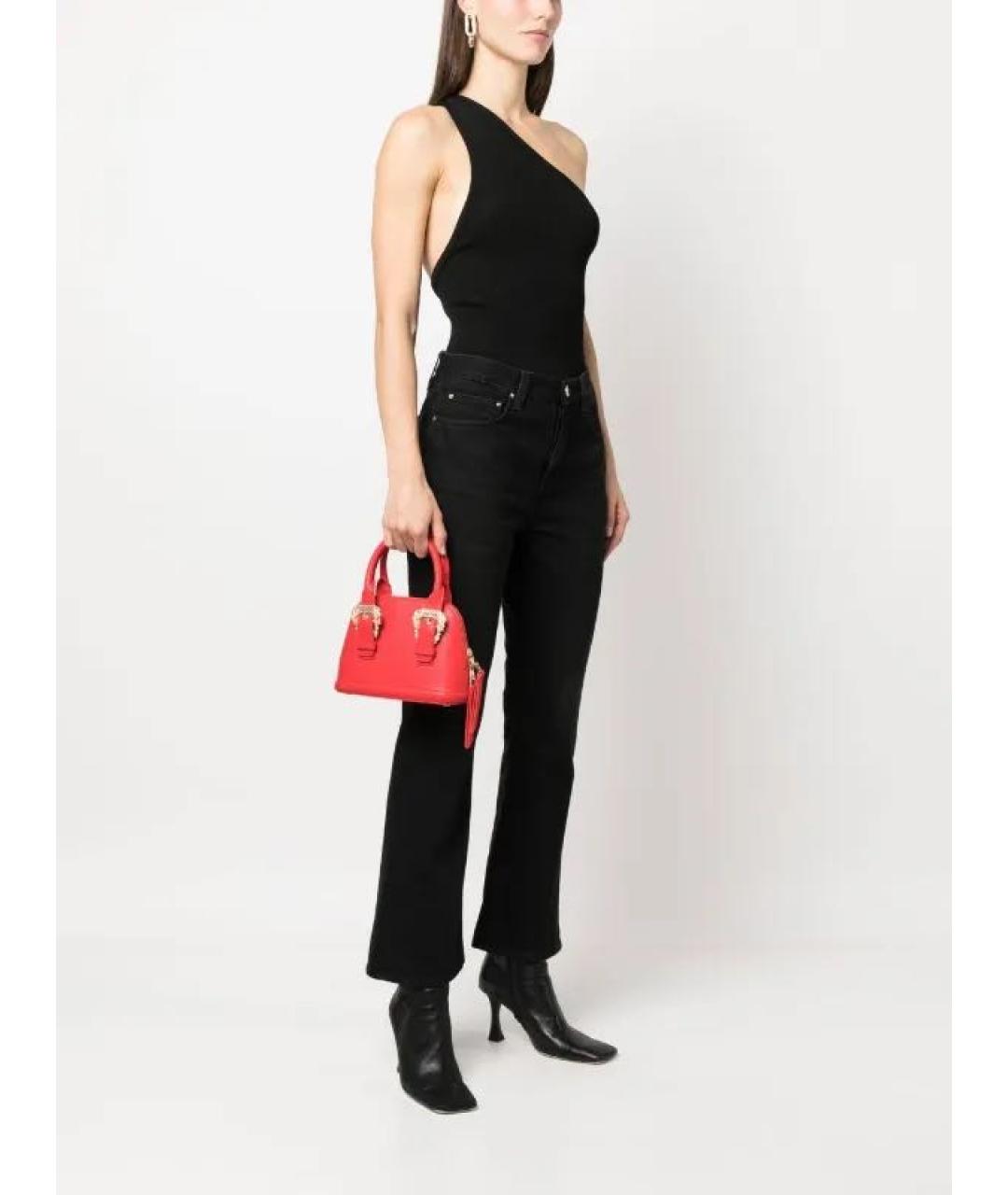 VERSACE JEANS COUTURE Красная сумка с короткими ручками из искусственной кожи, фото 5
