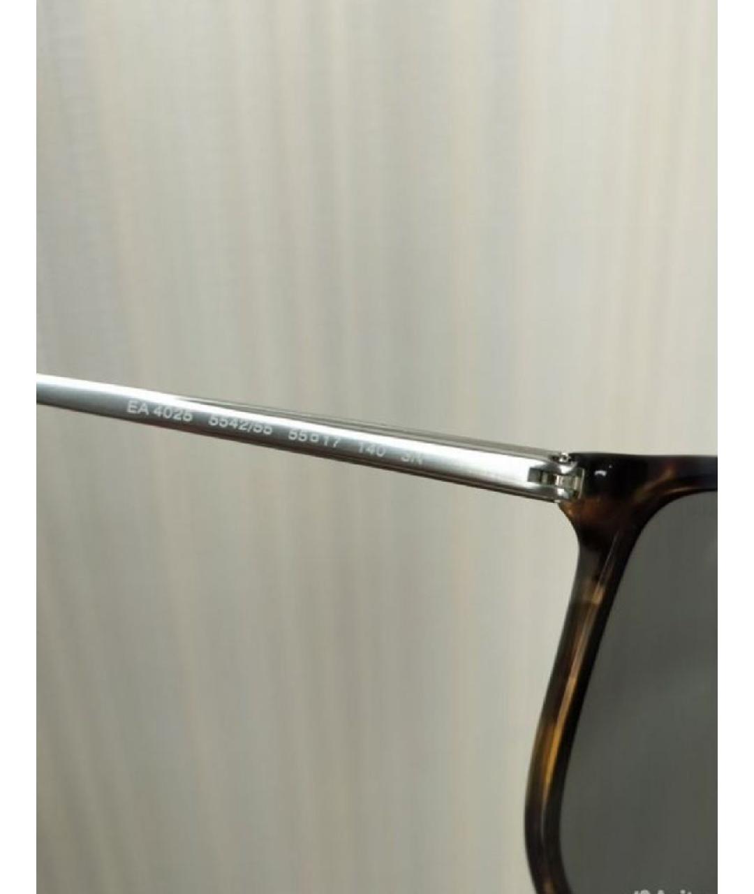 EMPORIO ARMANI Голубые пластиковые солнцезащитные очки, фото 2