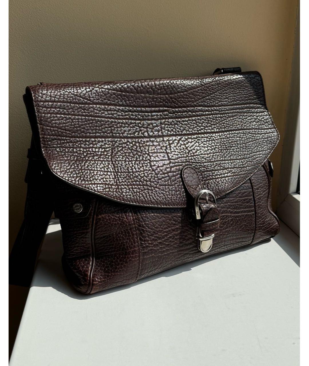 FERRAGAMO Коричневая кожаная сумка на плечо, фото 3