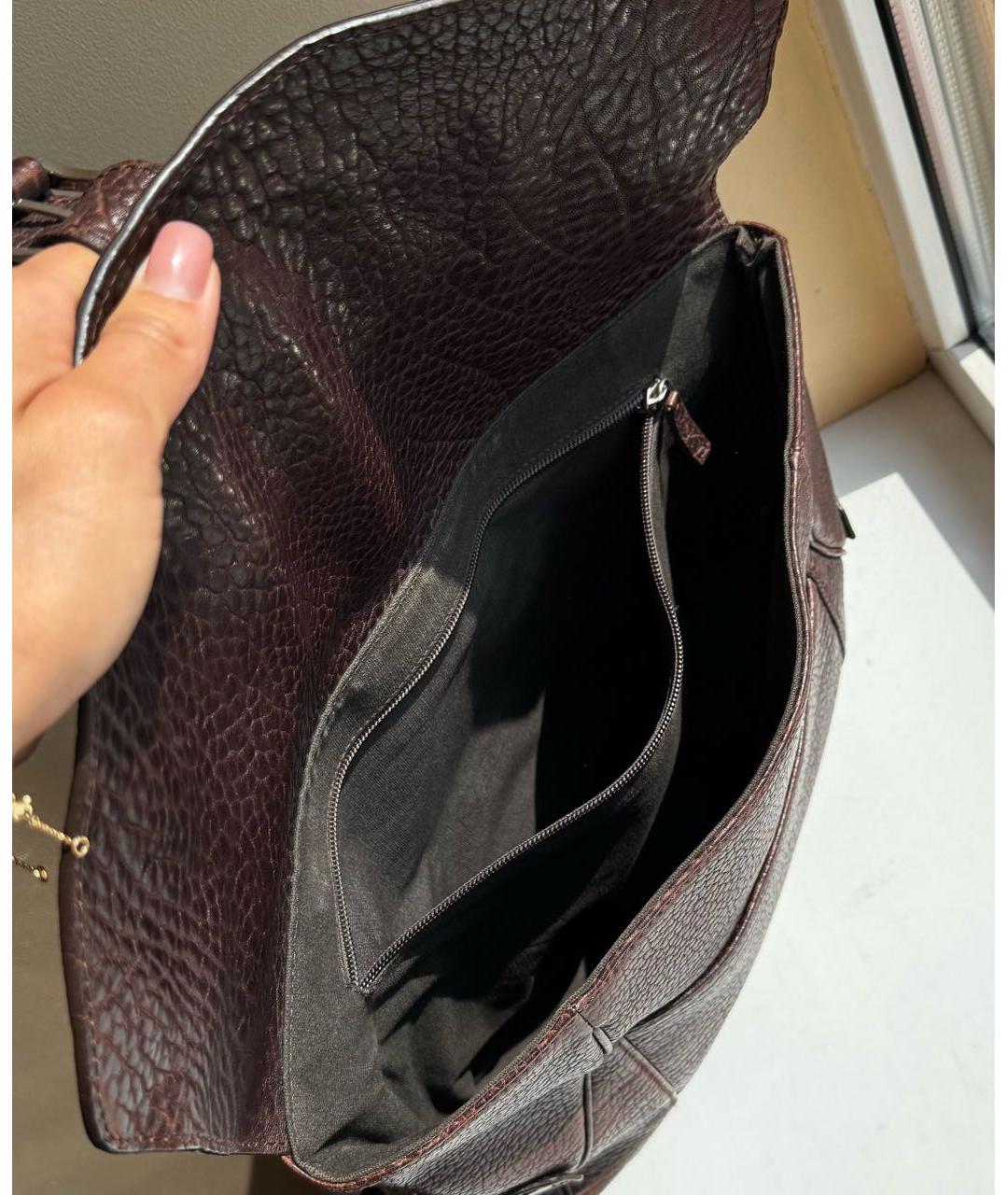 FERRAGAMO Коричневая кожаная сумка на плечо, фото 4