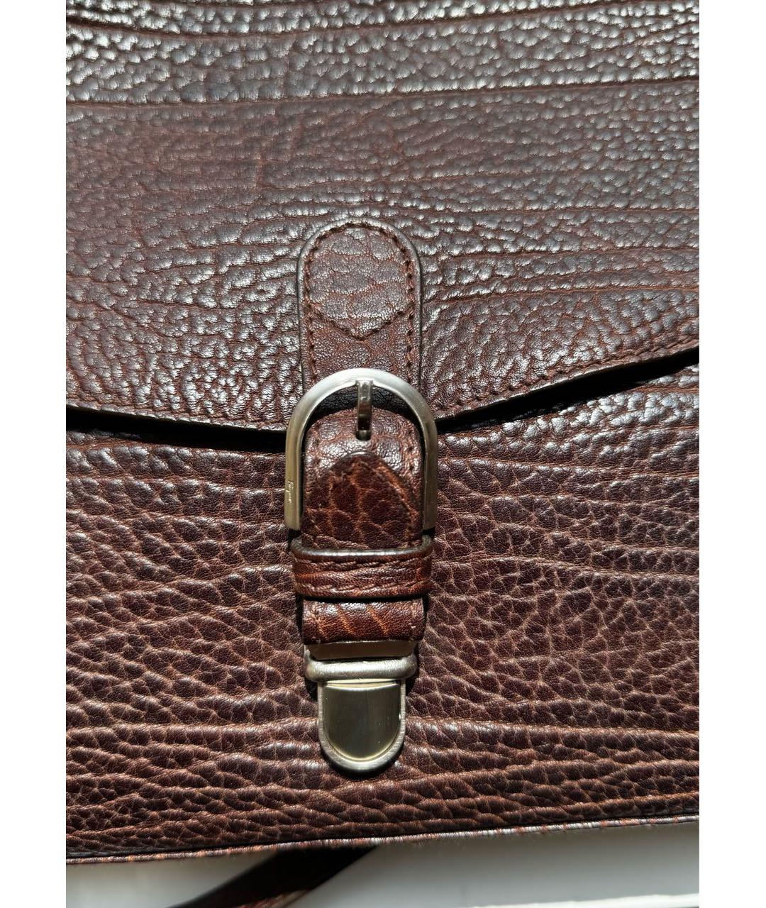 FERRAGAMO Коричневая кожаная сумка на плечо, фото 5