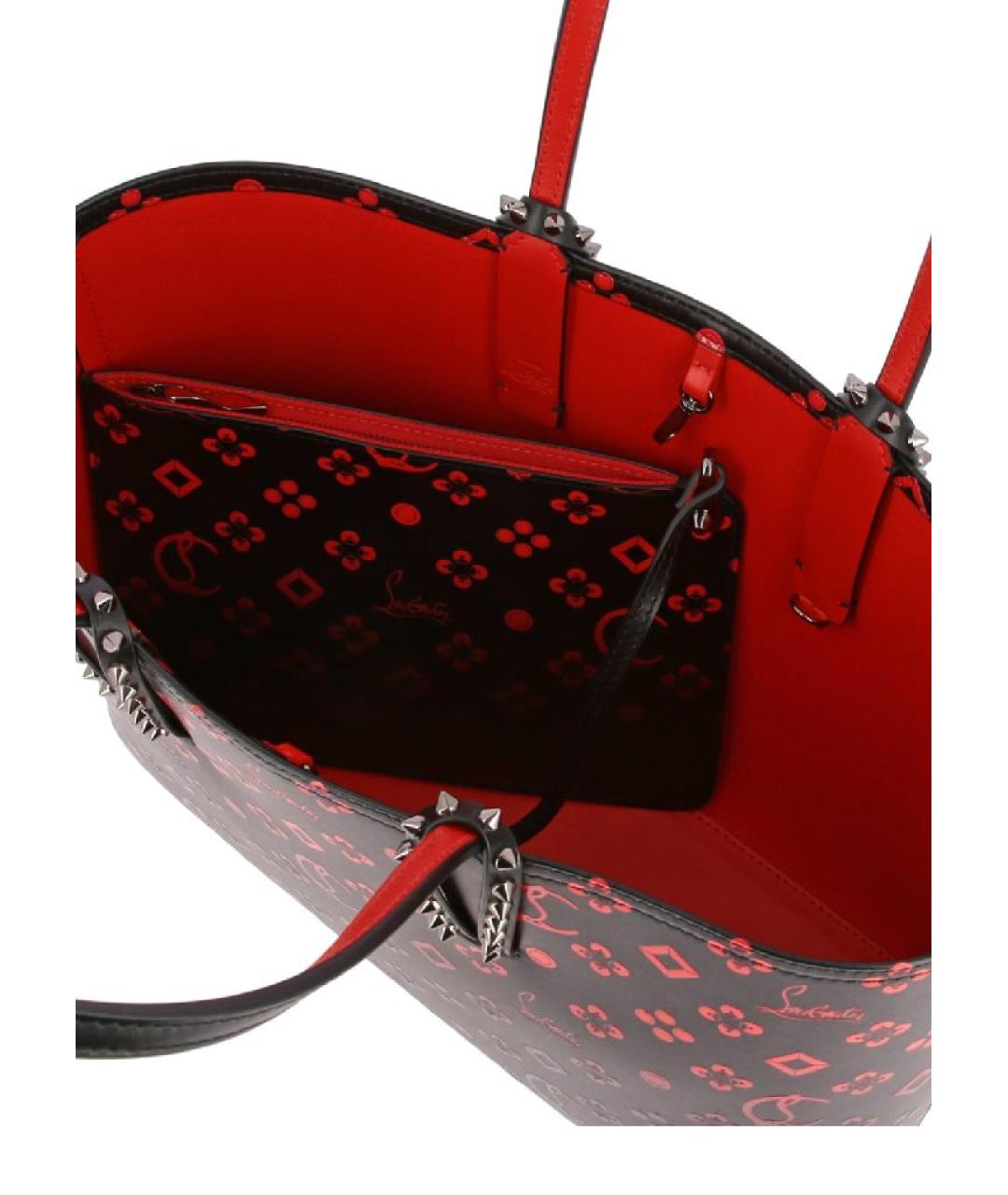 CHRISTIAN LOUBOUTIN Черная кожаная сумка тоут, фото 3