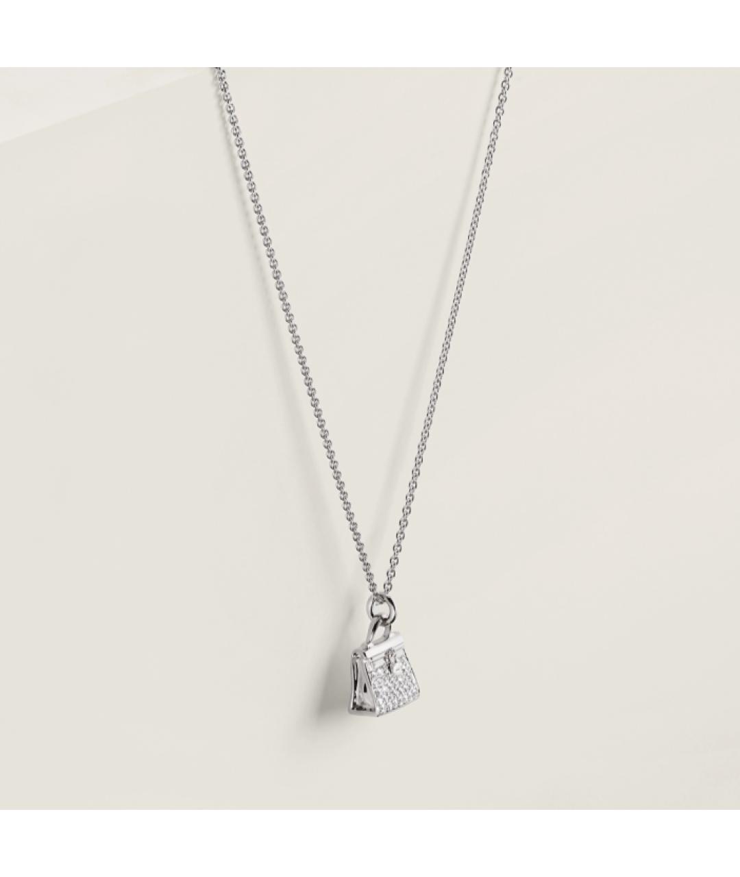 HERMES Серебряное колье из белого золота, фото 4