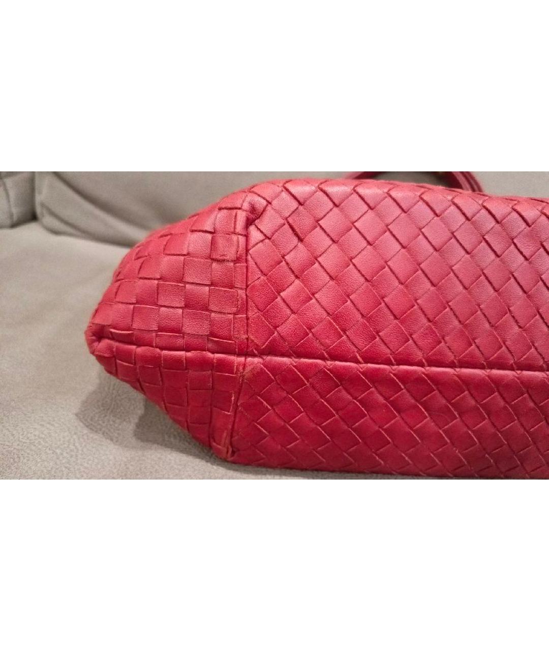 BOTTEGA VENETA Красная кожаная сумка тоут, фото 2