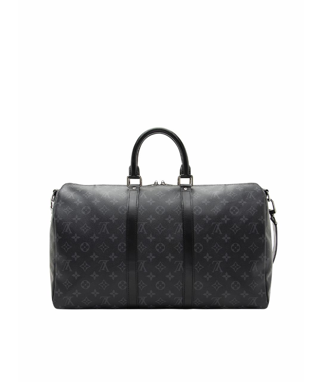 LOUIS VUITTON Антрацитовая кожаная дорожная/спортивная сумка, фото 1