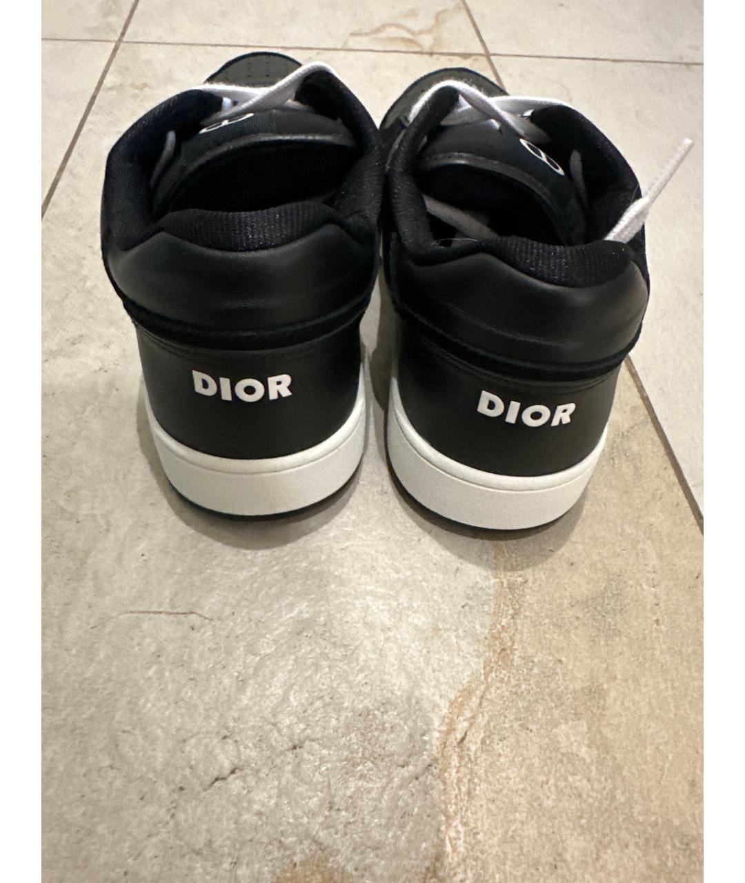 CHRISTIAN DIOR Черные кожаные низкие кроссовки / кеды, фото 4