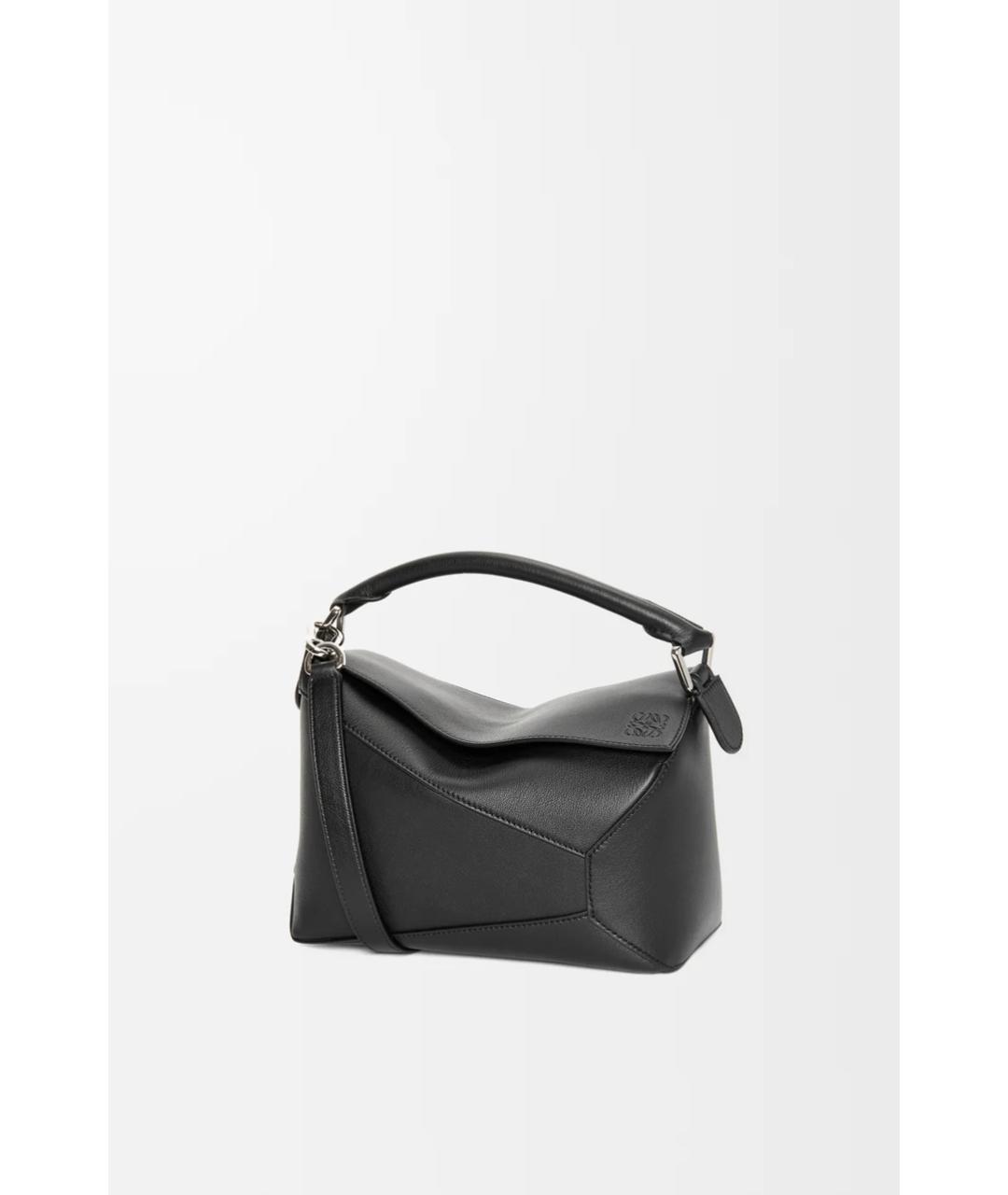LOEWE Черная кожаная сумка с короткими ручками, фото 9