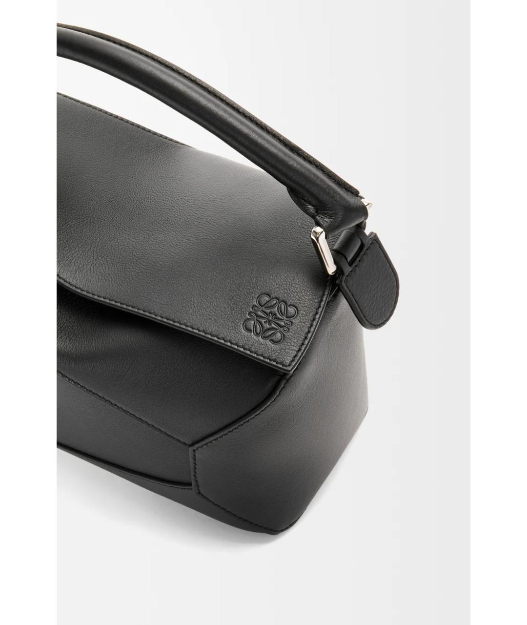 LOEWE Черная кожаная сумка с короткими ручками, фото 8