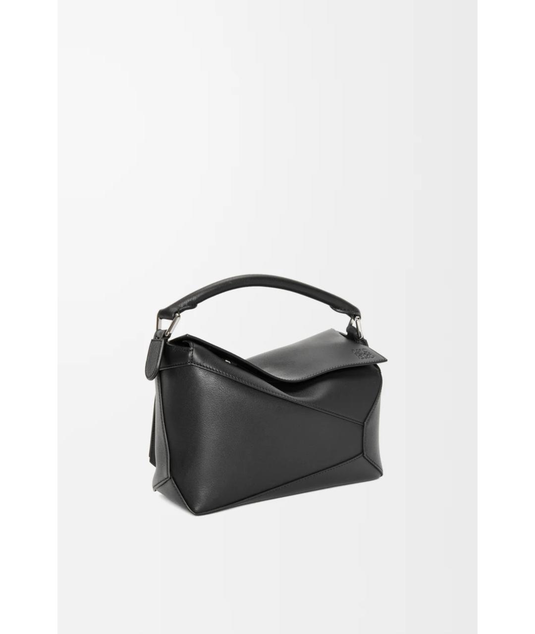 LOEWE Черная кожаная сумка с короткими ручками, фото 4