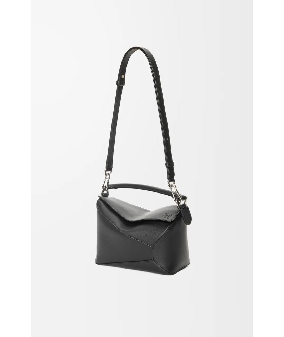 LOEWE Черная кожаная сумка с короткими ручками, фото 6
