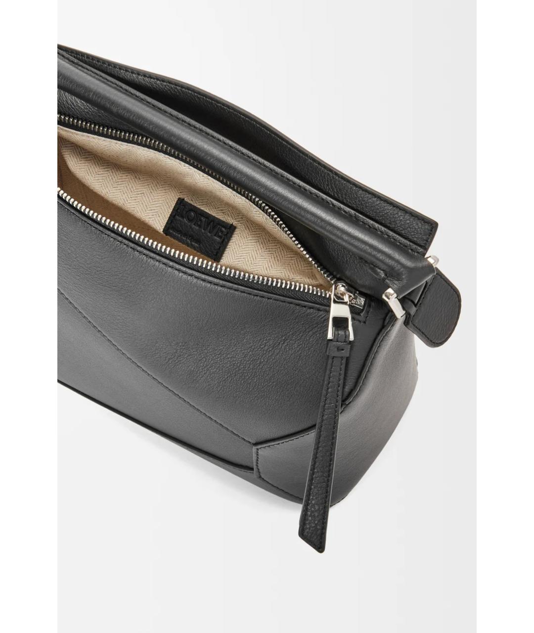 LOEWE Черная кожаная сумка с короткими ручками, фото 7