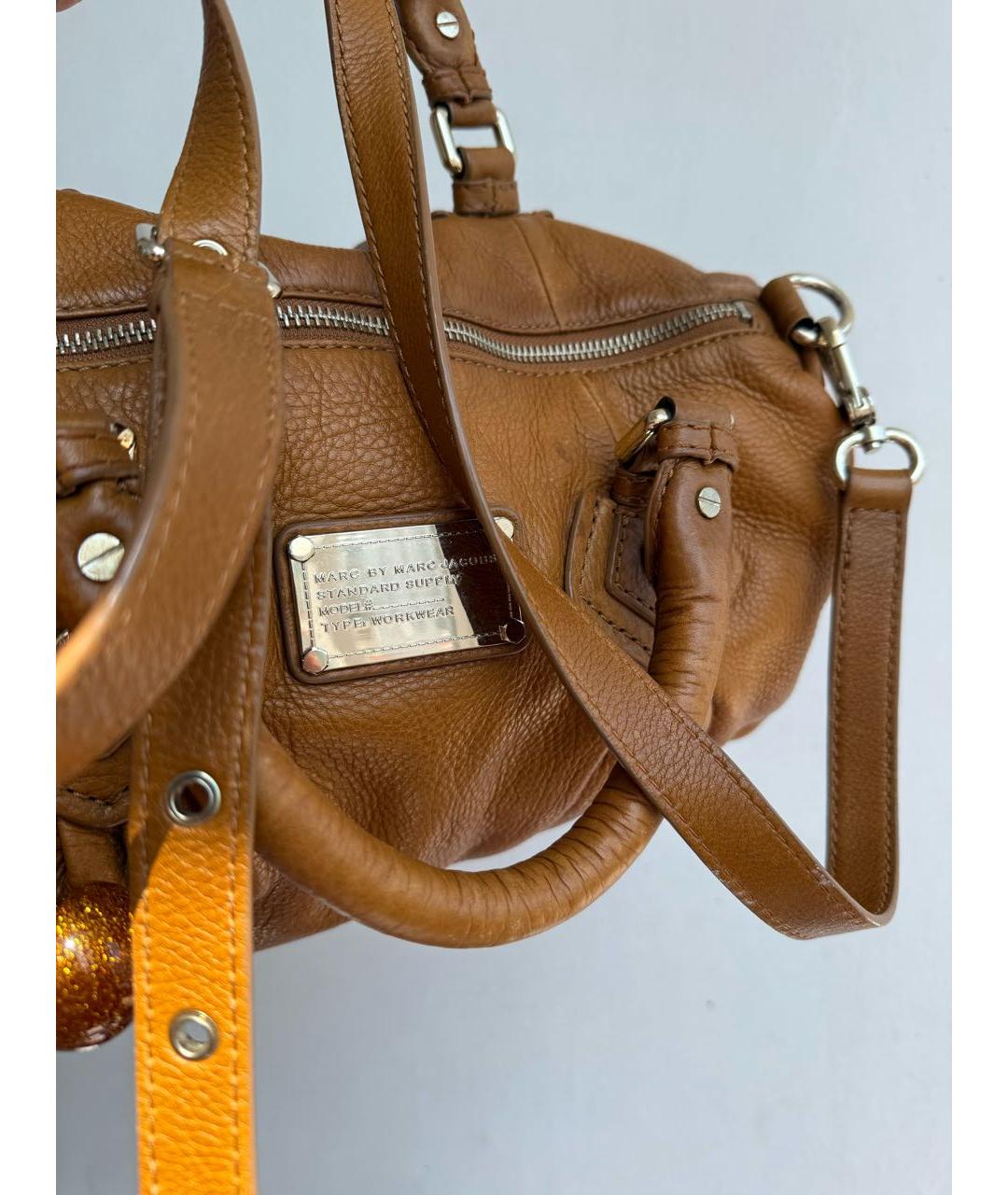 MARC JACOBS Коричневая кожаная сумка с короткими ручками, фото 7