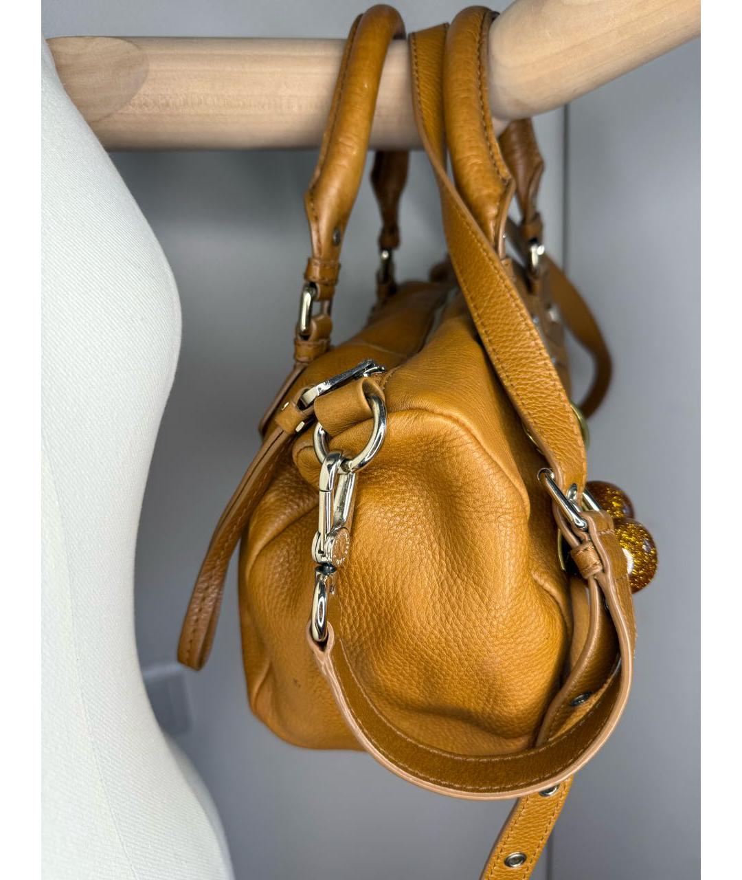 MARC JACOBS Коричневая кожаная сумка с короткими ручками, фото 3