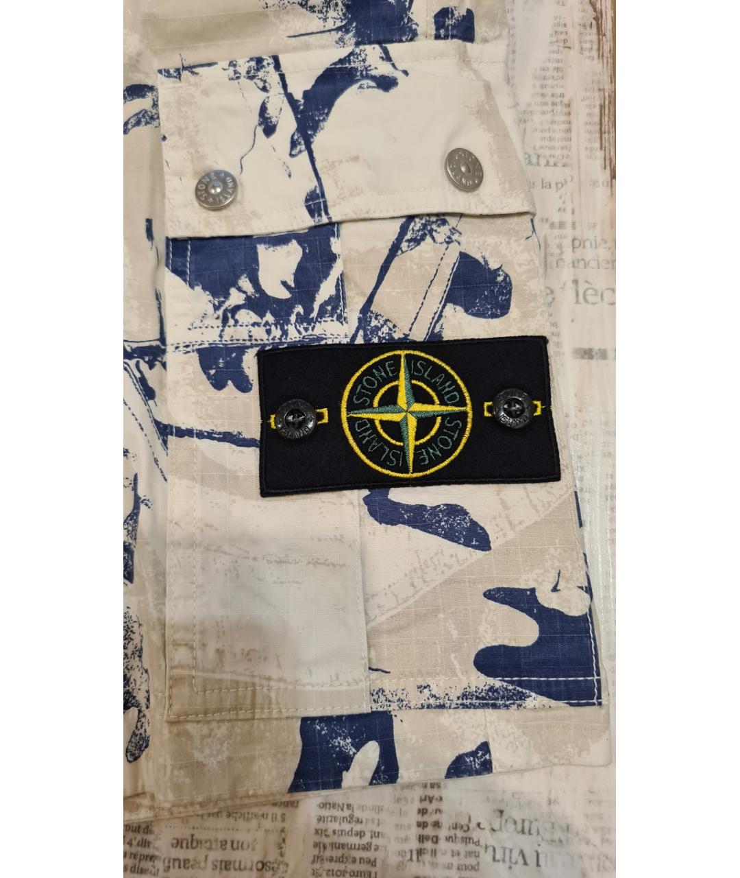 STONE ISLAND Бежевые хлопковые шорты, фото 5