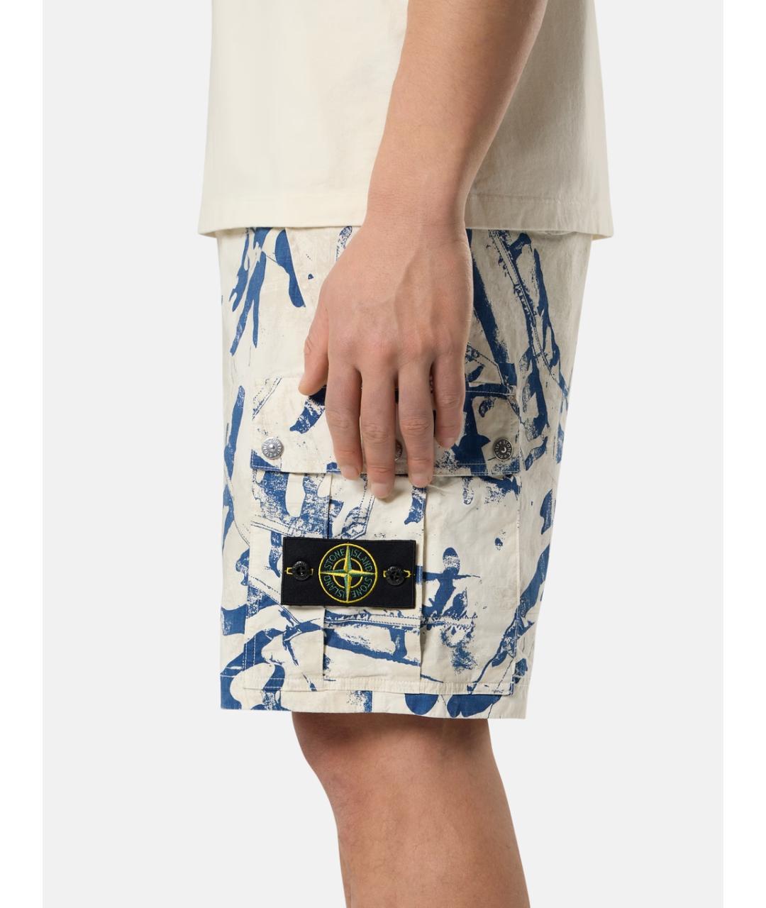 STONE ISLAND Бежевые хлопковые шорты, фото 3