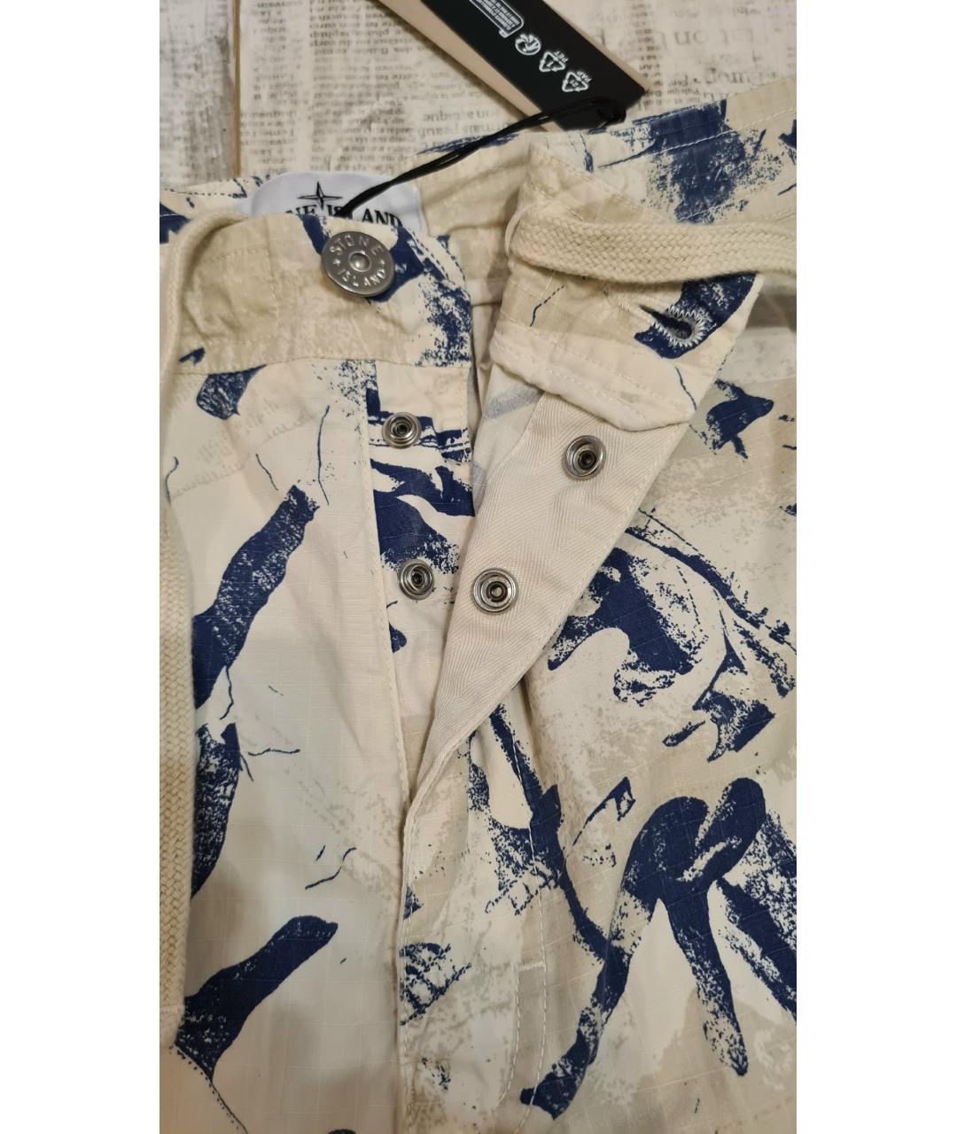 STONE ISLAND Бежевые хлопковые шорты, фото 6
