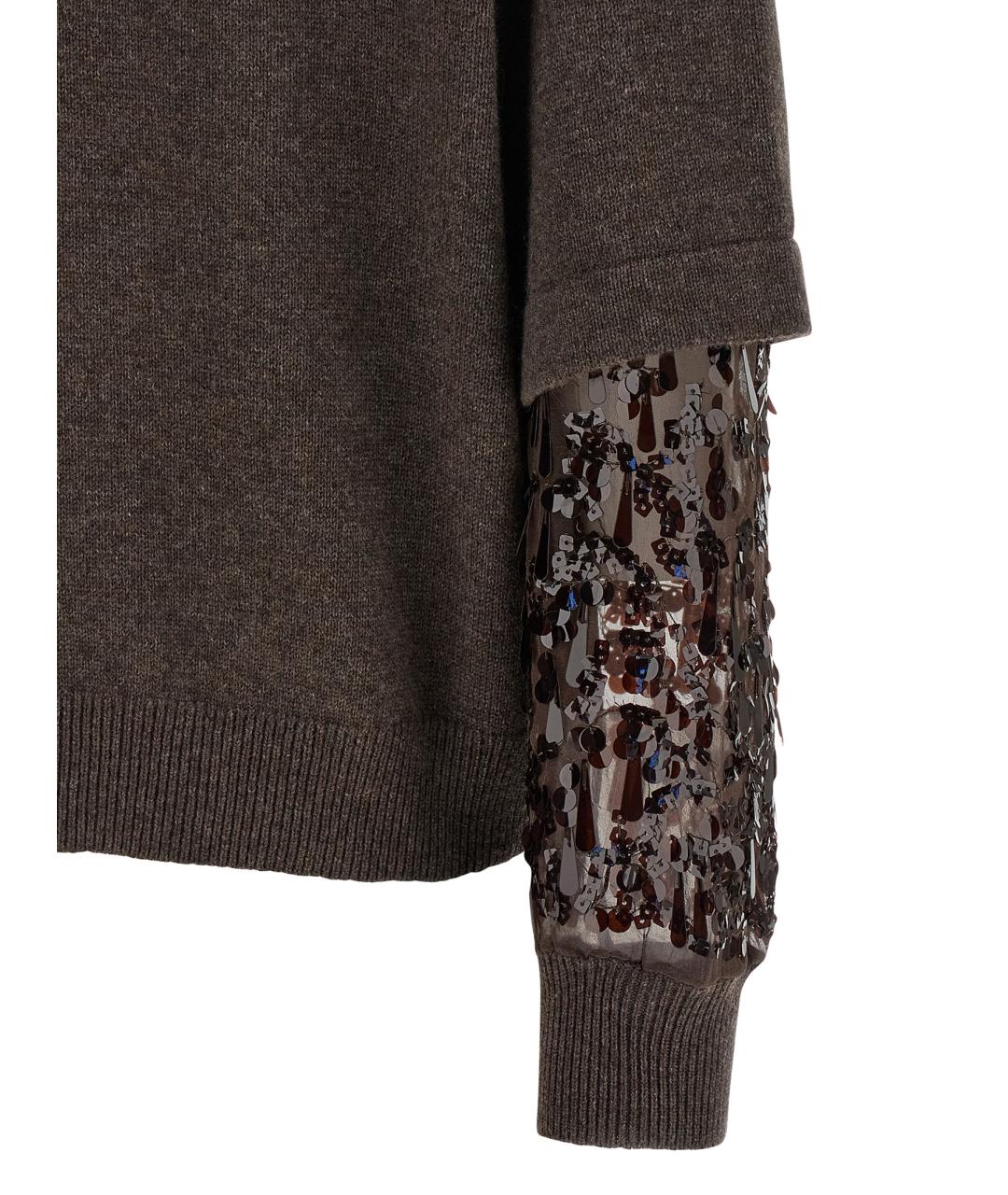 BRUNELLO CUCINELLI Коричневый кашемировый джемпер / свитер, фото 4