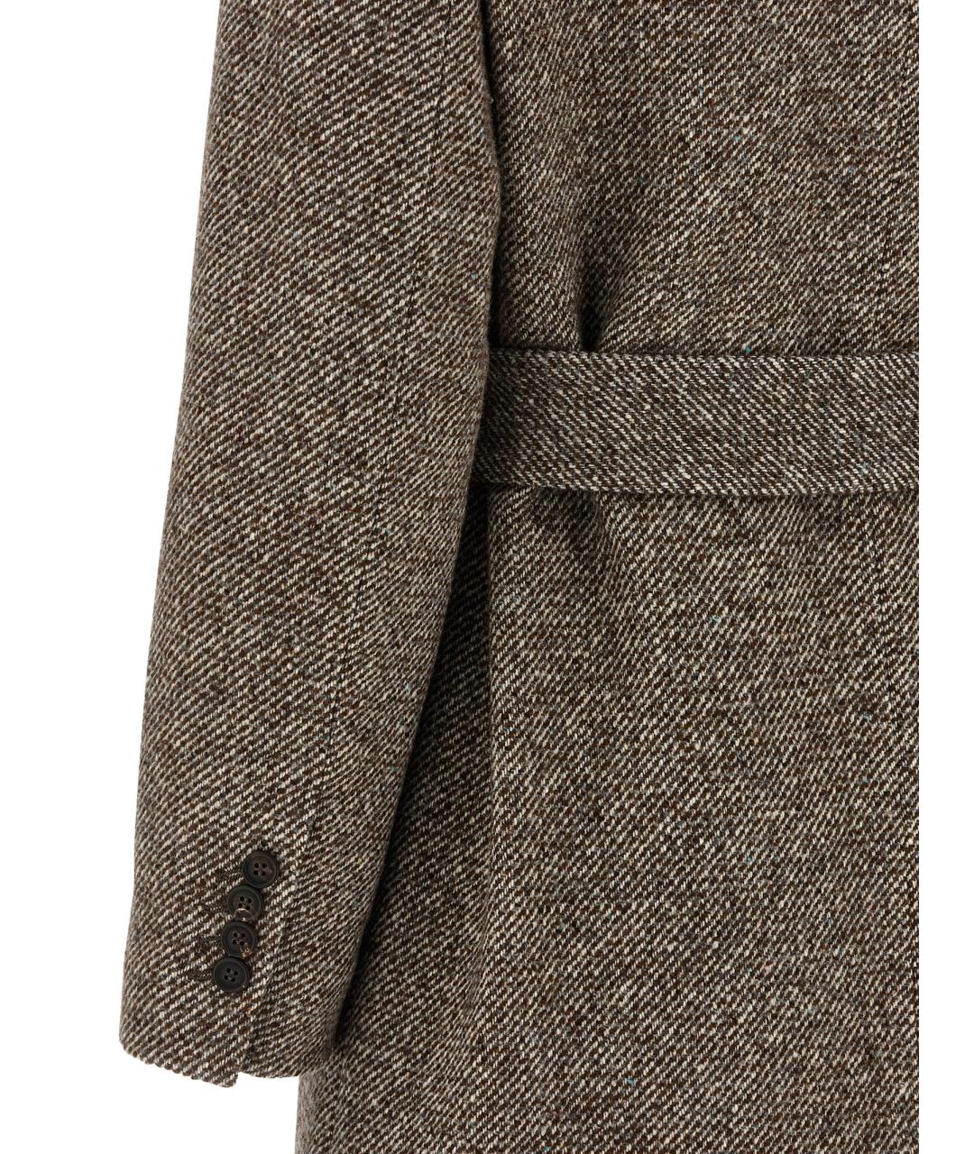 BRUNELLO CUCINELLI Коричневое шерстяное пальто, фото 4
