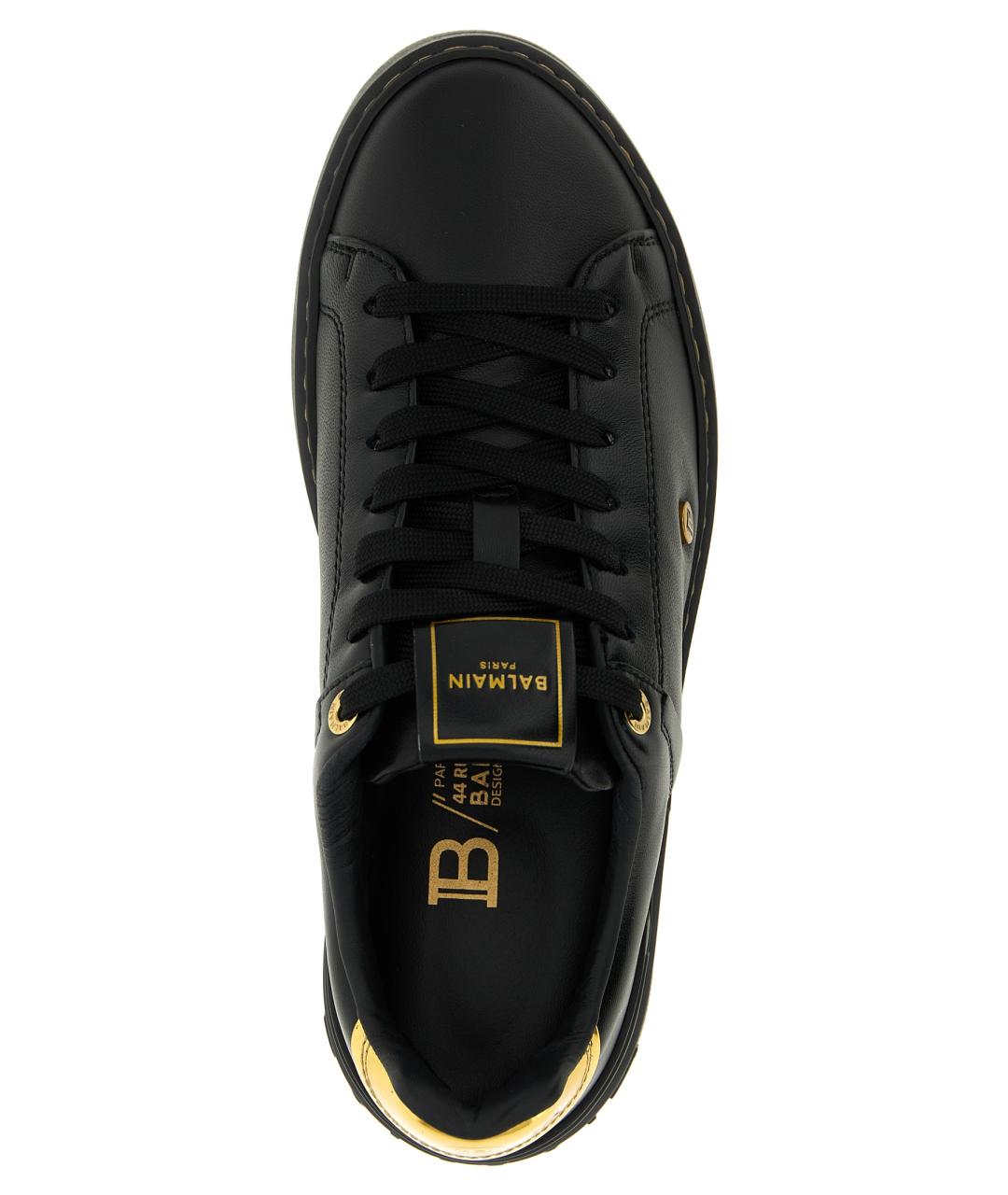 BALMAIN Черные кожаные кеды, фото 4