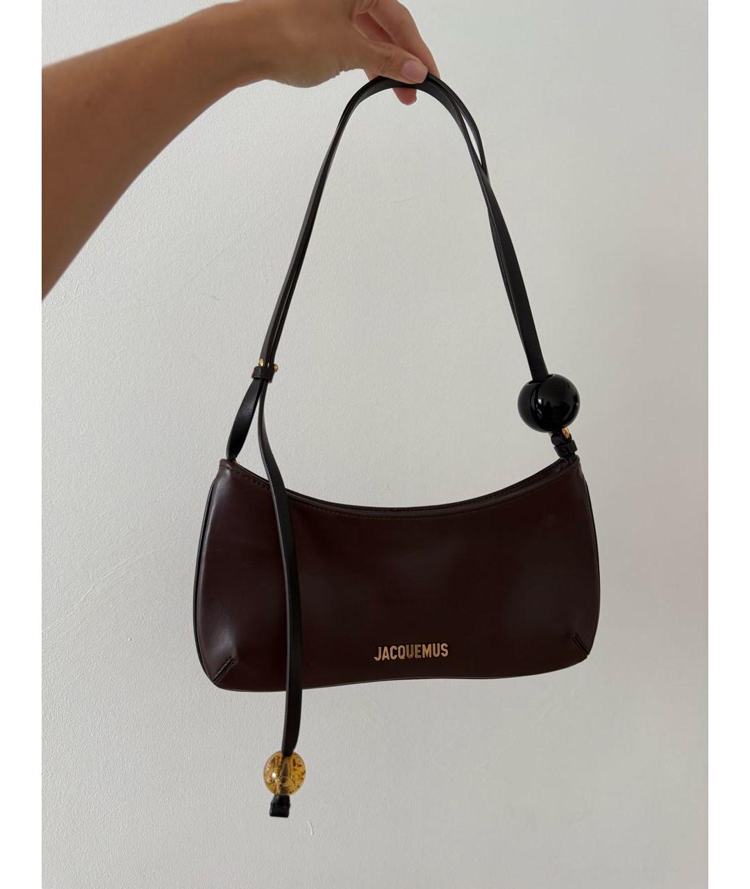 JACQUEMUS Коричневая сумка с короткими ручками из искусственной кожи, фото 6