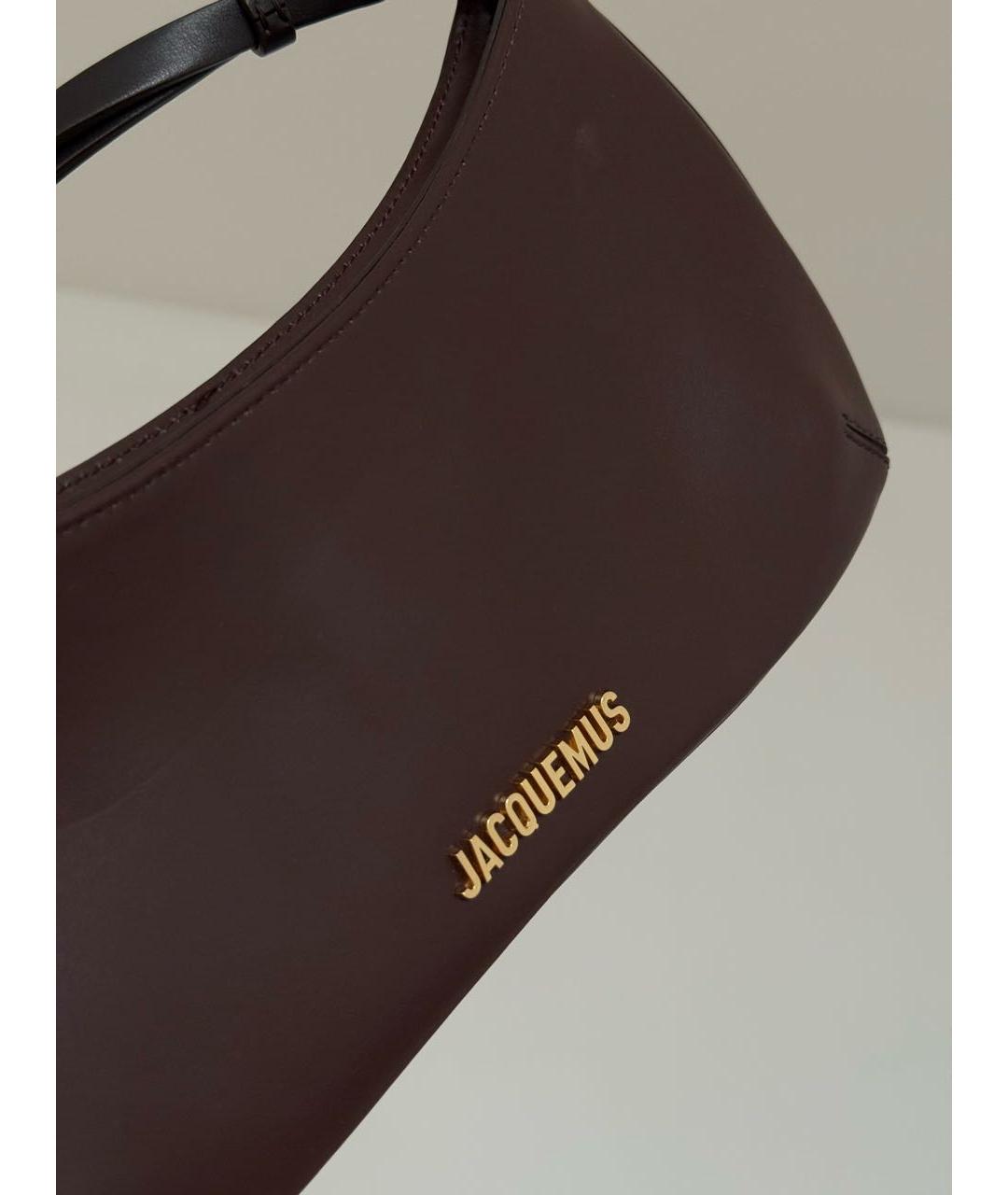 JACQUEMUS Коричневая сумка с короткими ручками из искусственной кожи, фото 4