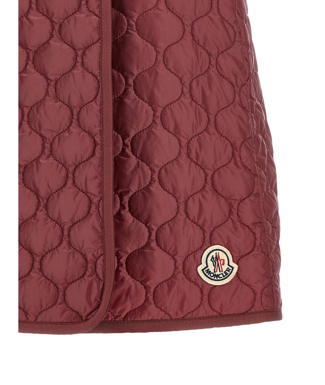 MONCLER Бордовая полиамидовая юбка мини, фото 4