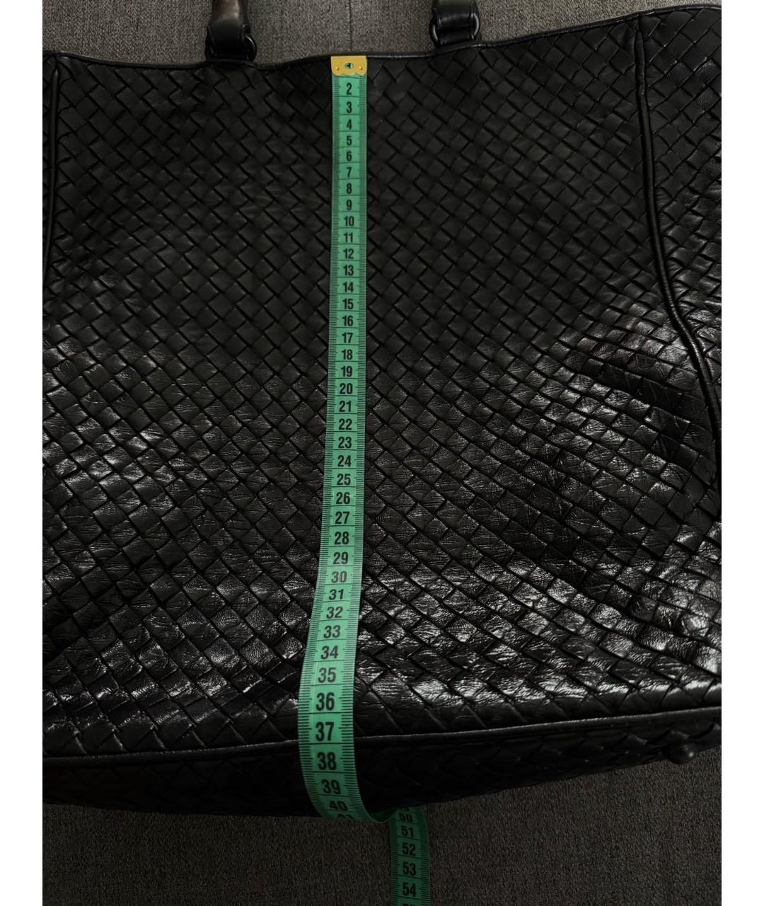 BOTTEGA VENETA Черная кожаная сумка тоут, фото 7