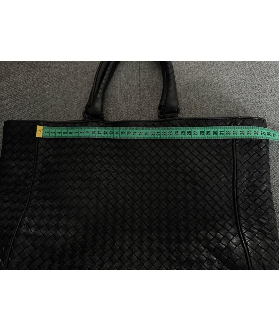 BOTTEGA VENETA Черная кожаная сумка тоут, фото 8