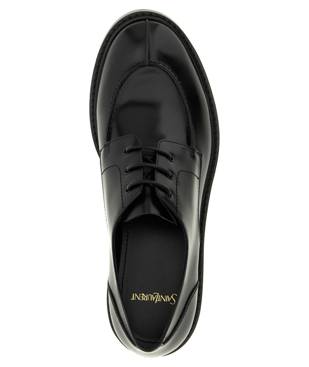 SAINT LAURENT Черные кожаные туфли, фото 4