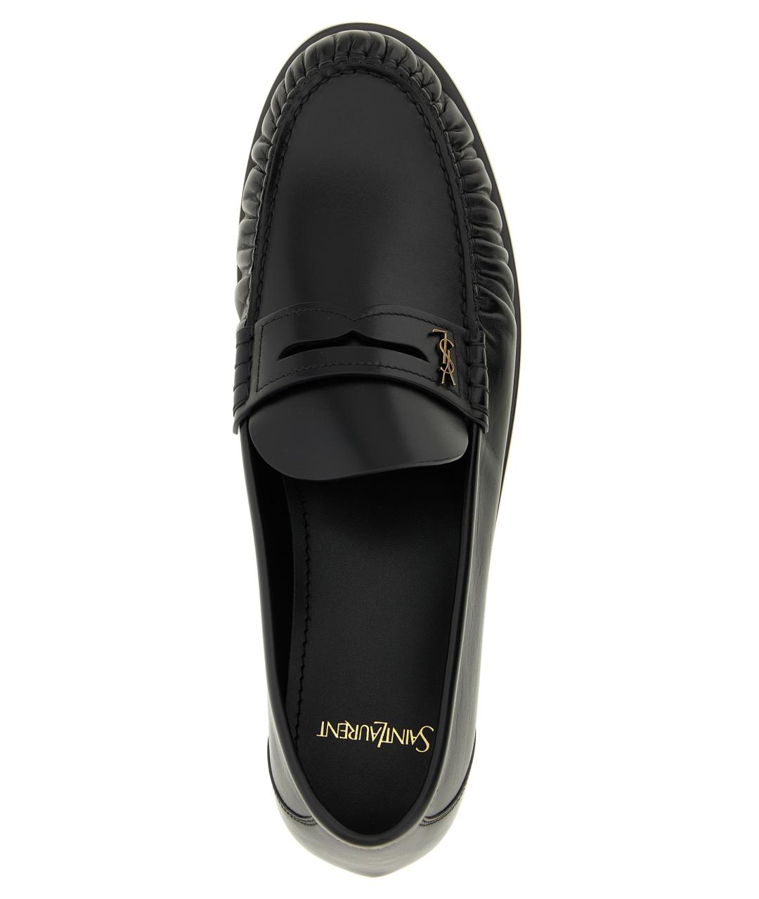 SAINT LAURENT Черные кожаные лоферы, фото 4