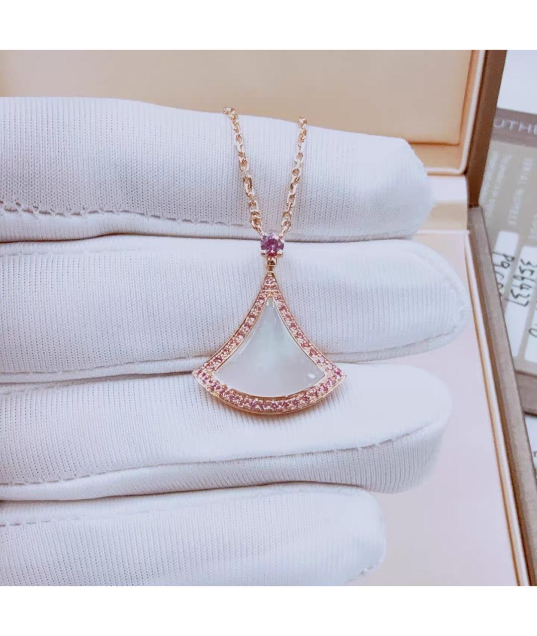 BVLGARI Белое колье из розового золота, фото 2