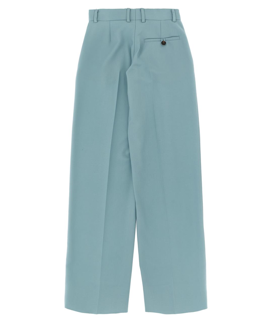 STELLA MCCARTNEY Голубые шерстяные прямые брюки, фото 2