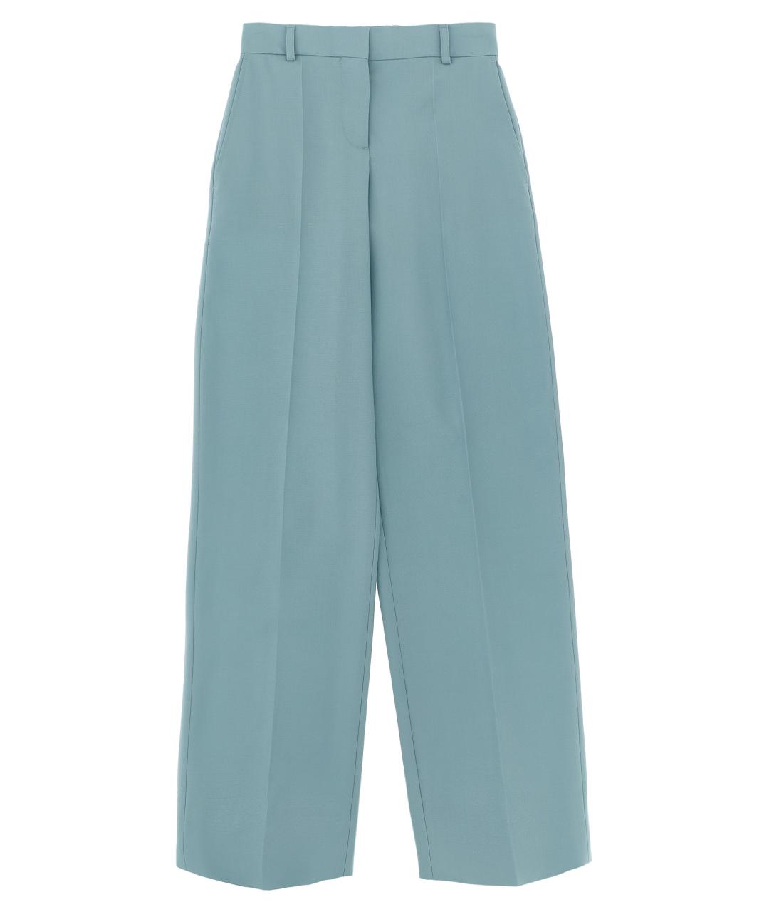 STELLA MCCARTNEY Голубые шерстяные прямые брюки, фото 1