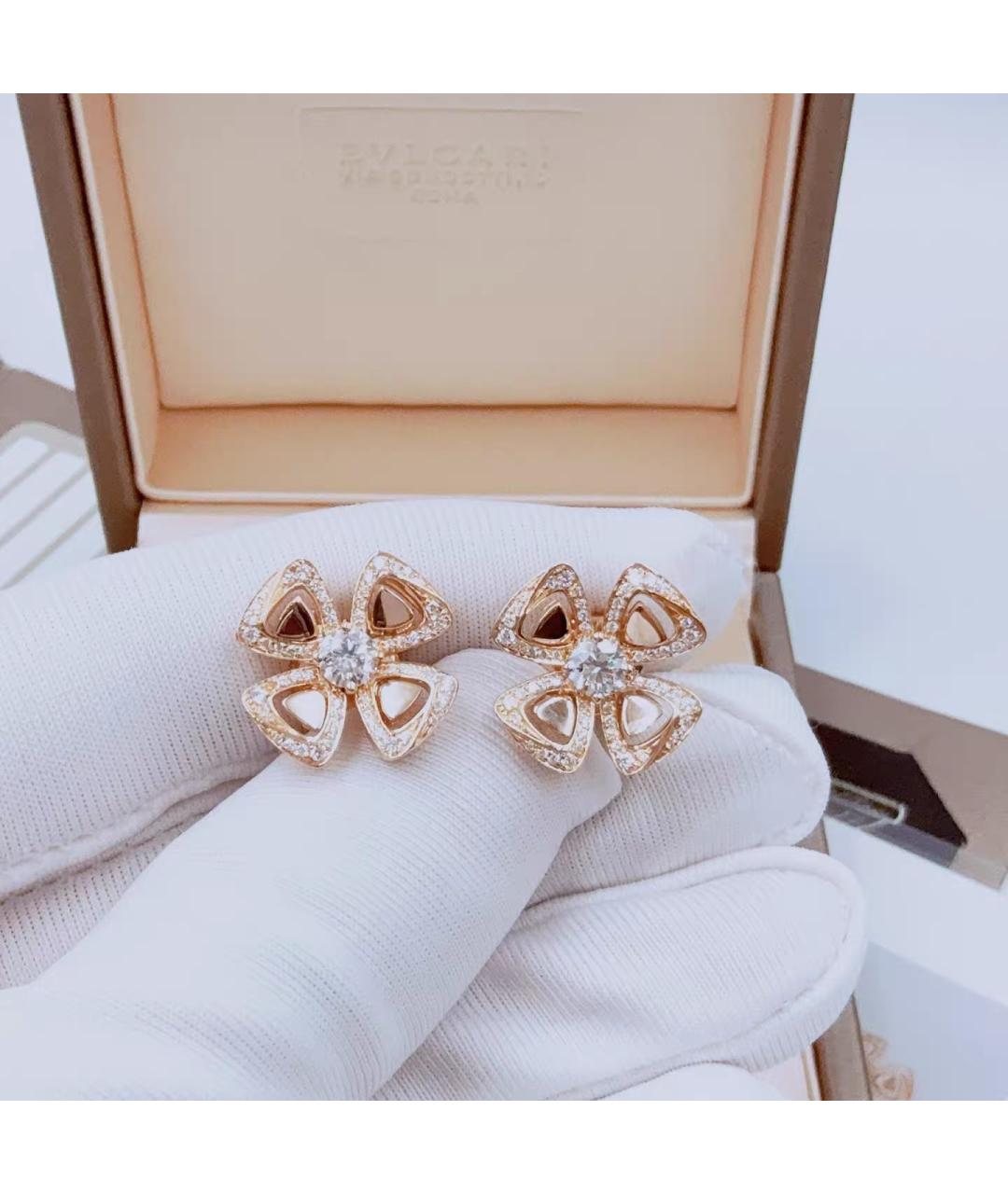 BVLGARI Розовые серьги из розового золота, фото 3