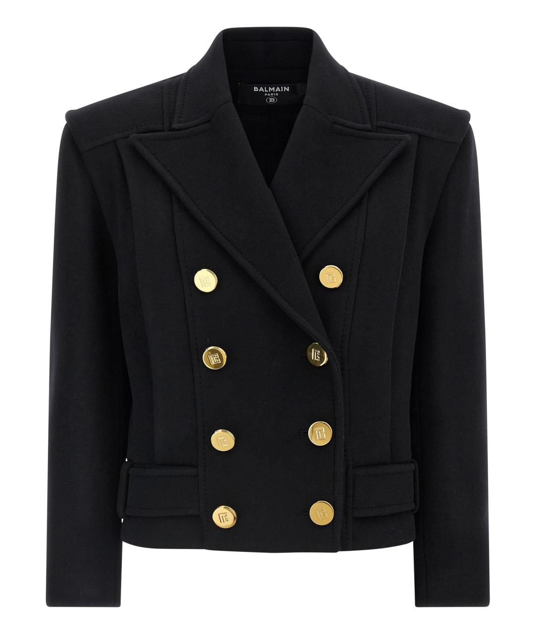 BALMAIN Черное шерстяное пальто, фото 1